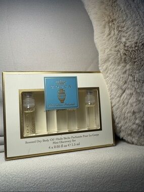 Tocca Mini Scented Dry Body Oil Set - Gold & Cream with Teal Label